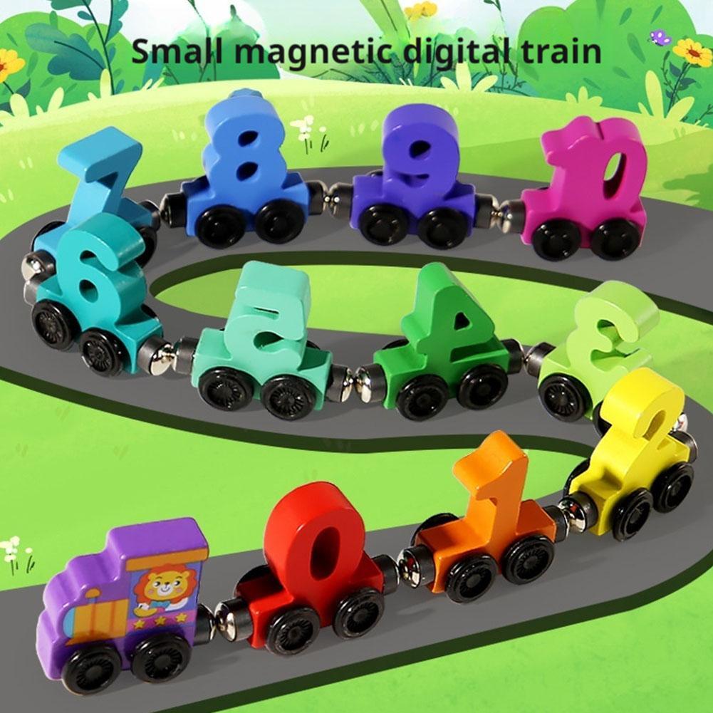 Kids Education Number - ไม้แม่เหล็กจํานวนชุดรถไฟสําหรับเด็กการเรียนรู้ของเล่นเพื่อการศึกษาสําหรับเด็กวัยหัดเดินเด็กนับคณิตศาสตร์บล็อกอาคาร