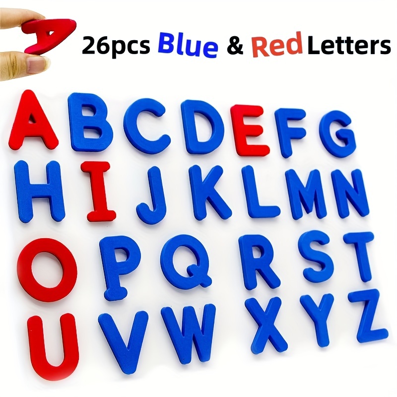 Kids Education Number - Red & Blue ตัวอักษรภาษาอังกฤษสติกเกอร์แม่เหล็กหมายเลขตู้เย็นสติกเกอร์แม่เหล็กตัวอักษรสะกดของเล่นเพื่อการศึกษาเด็ก