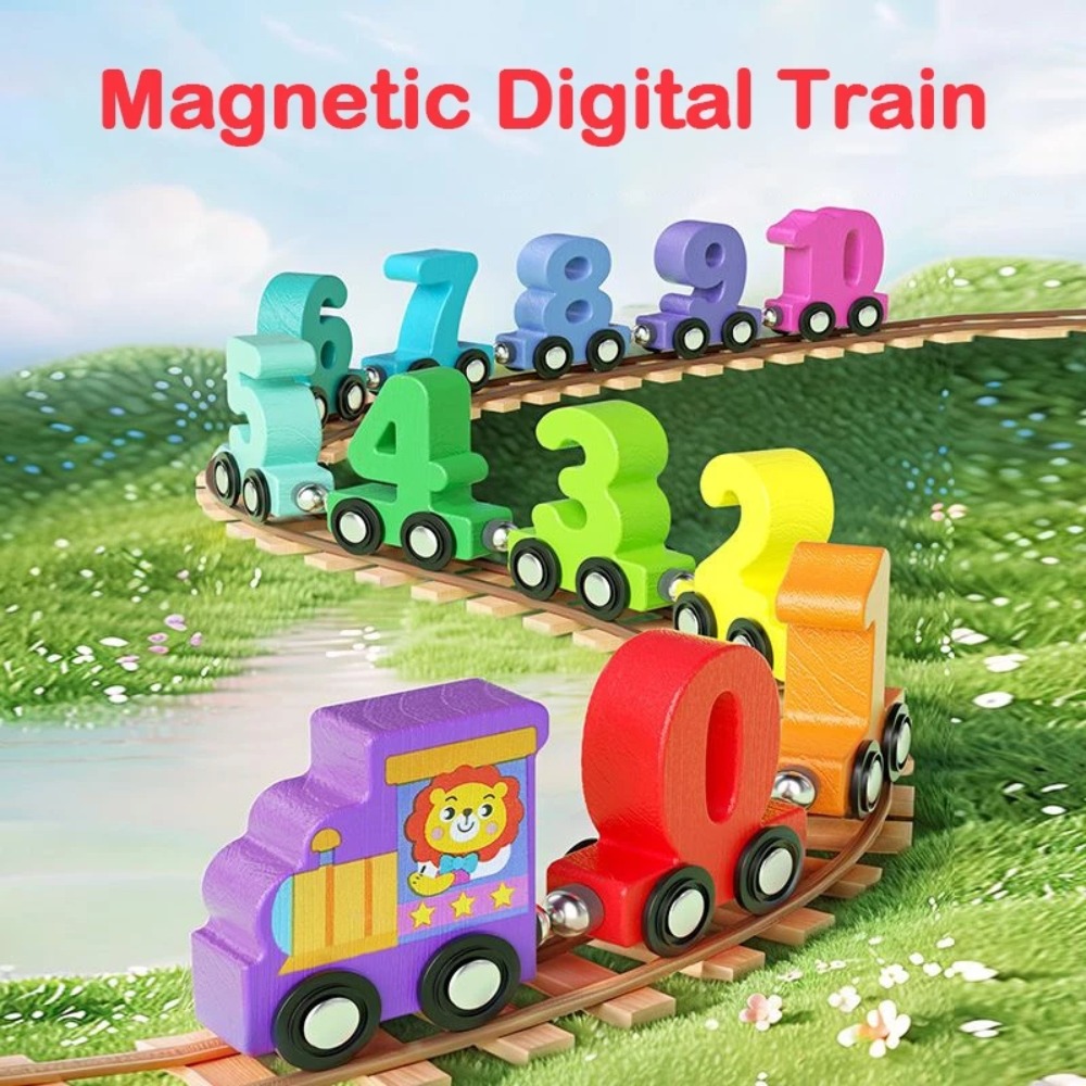 Kids Education Number - ชุดรถไฟของเล่นดิจิตอล 1 ชุด หมายเลข 0-10 สีสันสดใส