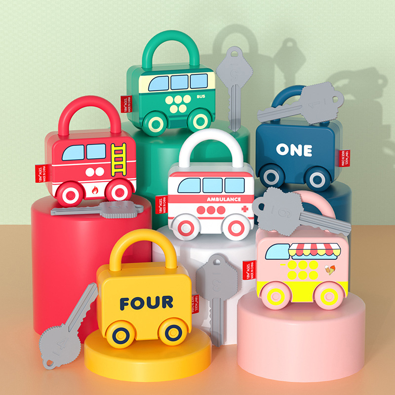 Kids Education Number - เด็กการเรียนรู้ล็อคกุญแจรถเกม Montessori ของเล่นเพื่อการศึกษาจํานวนจับคู่ล็อคของเล่น Sensory ของเล่นสําหรับเด็ก 1