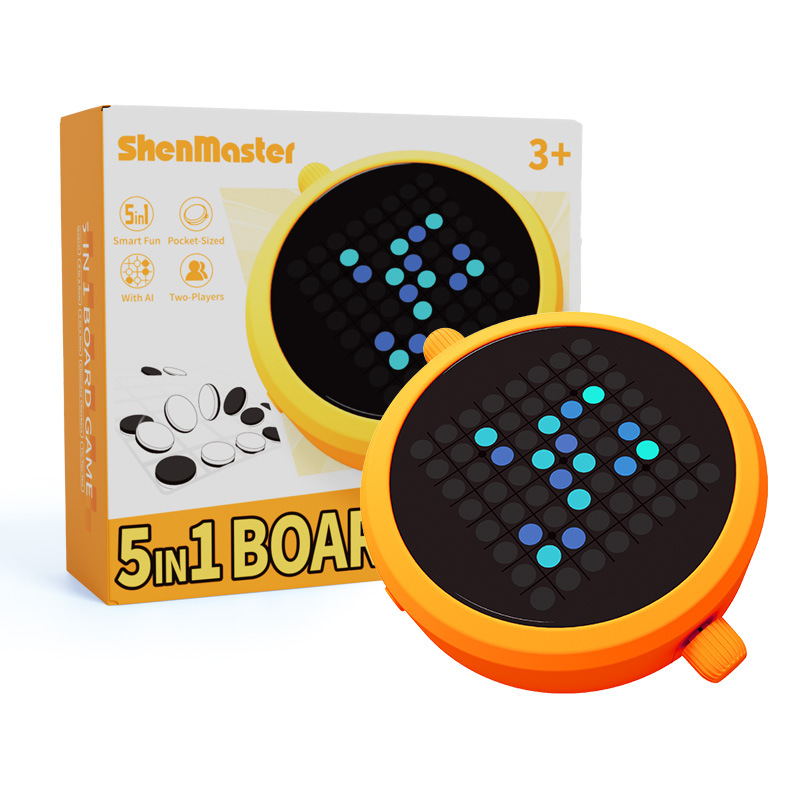Kids Education Music - ของเล่นเกมหมากรุกอิเล็กทรอนิกส์ AI แบบพกพา สำหรับเกมติ๊กแทคโท รีเวอร์ซี เกมเสริมทักษะการเรียนรู้