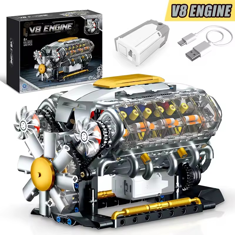 ชุดตัวต่อเครื่องยนต์ V8 แบบจำล - Kids Education Yes บทวิจารณ์และราคา