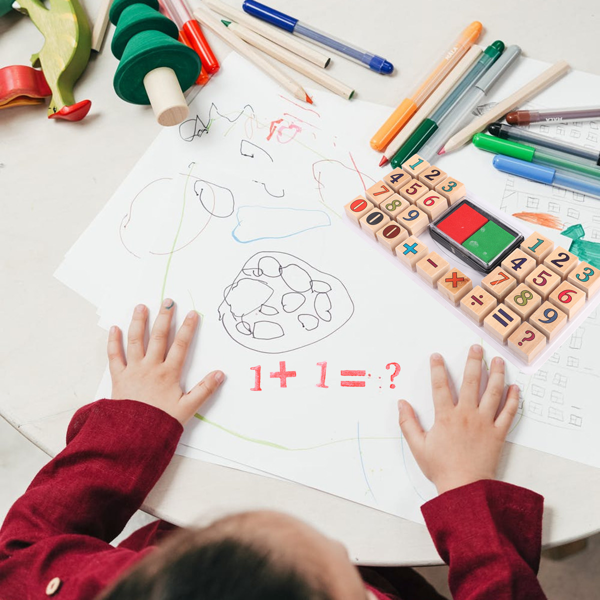 ชุดตราปั๊มตัวเลขไม้ 1 ชุด ของเ - Kids Education Number บทวิจารณ์และราคา