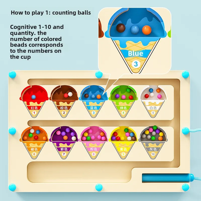 ไอศกรีมแม่เหล็กสีและจํานวนเขาว - Kids Education Number บทวิจารณ์และราคา